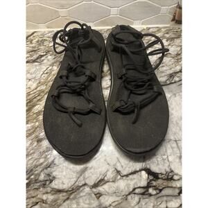 Teva Women's Voya Infinity Strappy Sandals Black Size 9w 1019622 Excellent Cond